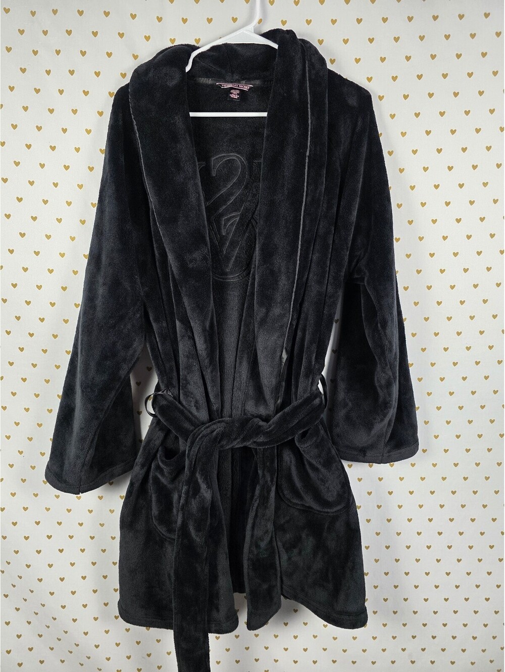 Victorias Secret Thick Logo Monogram Warm Fluffy Bathrobe Bath Robe Med Large